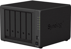 Synology DiskStation DS1522+ NAS Server with Ryzen 2.6GHz CPU, 32GB Memory, 5TB SSD Storage, 1TB M.2 NVMe SSD, 4 x 1GbE LAN Ports, DSM Operating System